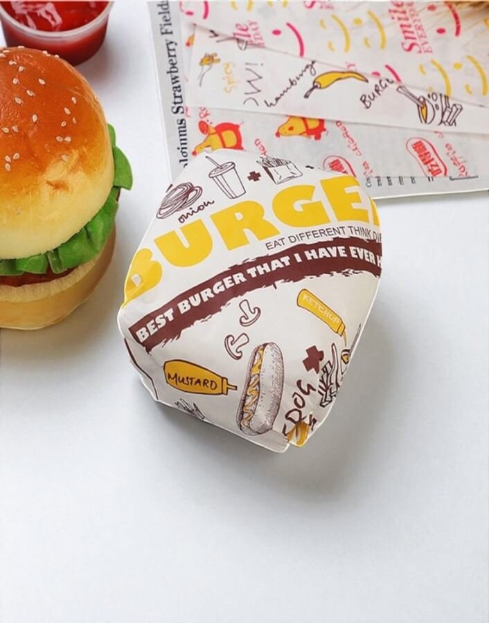 Printed burger paper