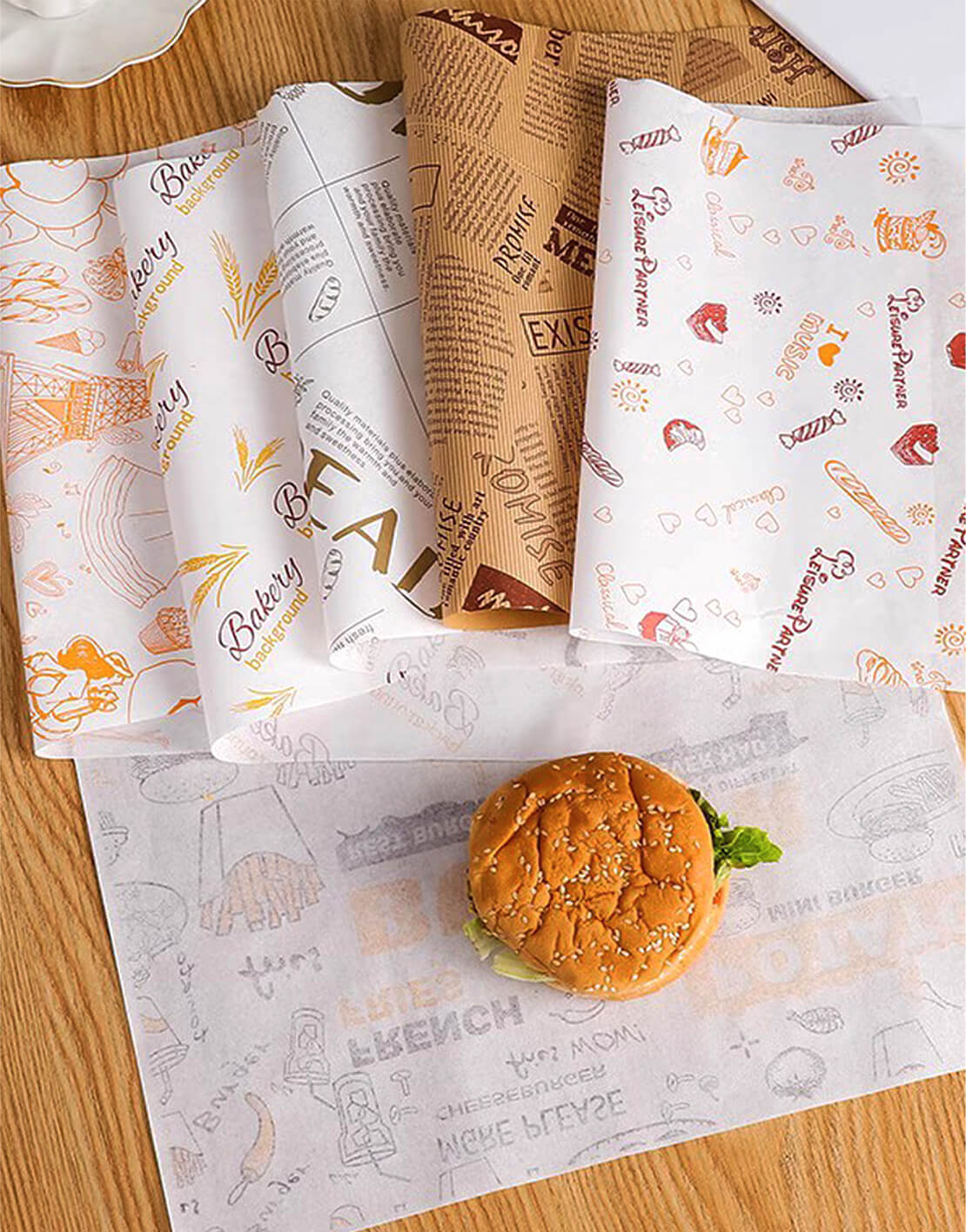 custom burger paper bulk