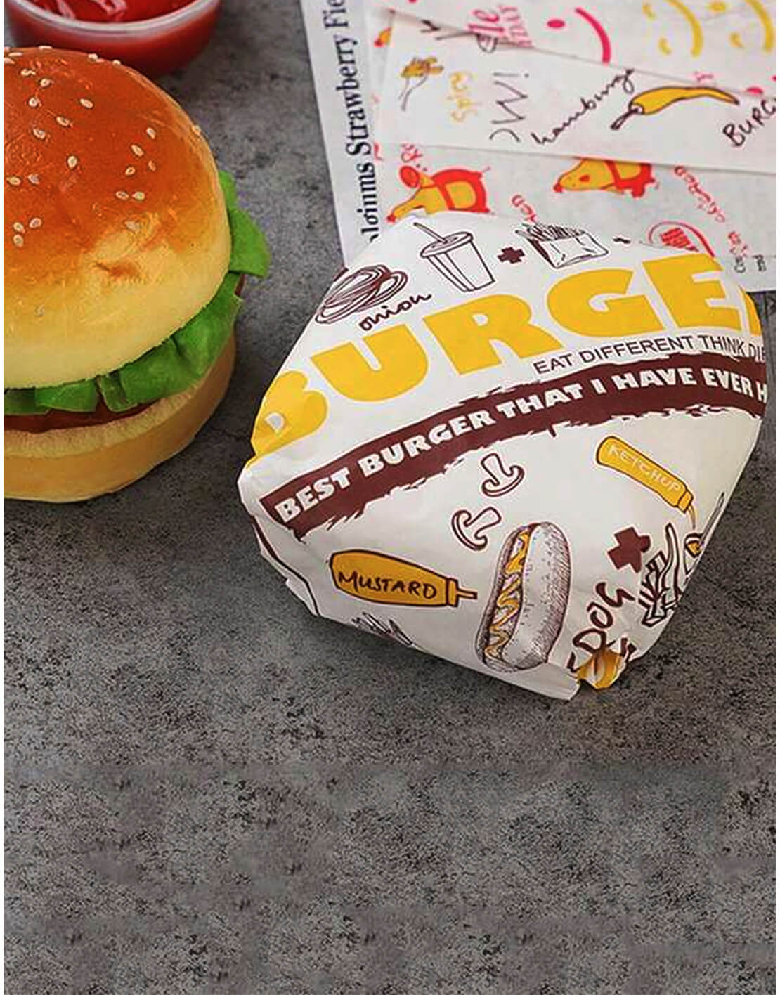 printed burger paper