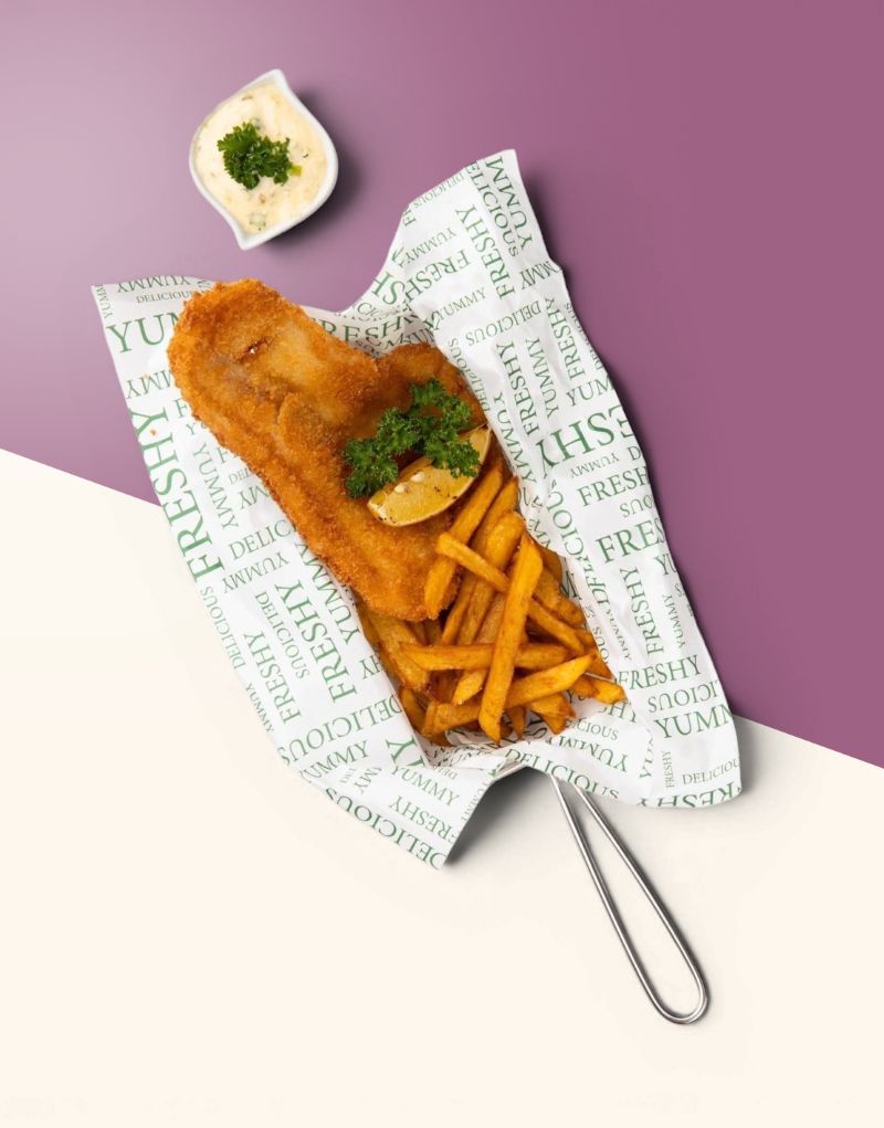 custom fish and chips paper