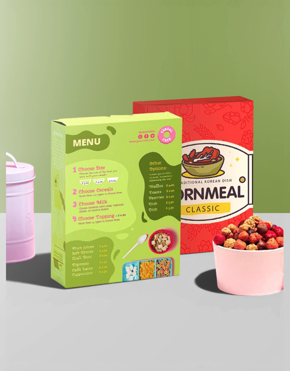 custom cereal packaging with logo