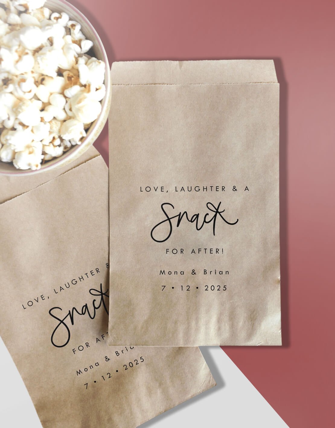 printed paper popcorn bags